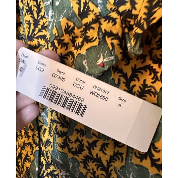 J. Crew Women’s Ratti Elephant Print Blouse Cotton NWT Size 4 Bohemian Milk Maid - Picture 6 of 16